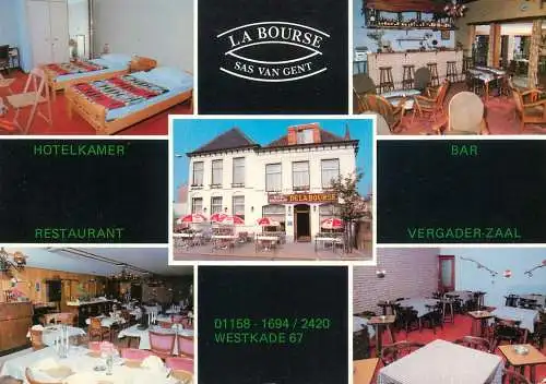 Postcard hotel restaurant la Bourse Sas van Gent