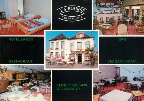 Postcard hotel restaurant la Bourse Sas van Gent