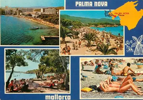 Naturism topless beauties Palma Nova Mallorca different aspects postcard