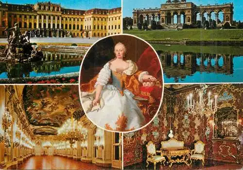Austria Wien Schonbrunn palace multi view & Kaiserin Maria Theresia portrait