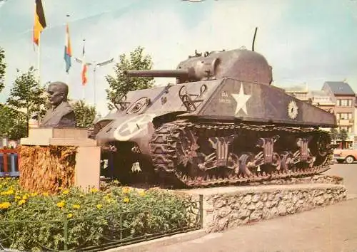 Postcard Belgium Bastogne general Mac Auliffe