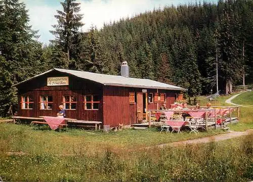 Postcard Hotel restaurant Oberammergau Kolbensattel Hutte