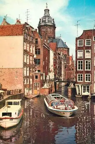 Netherlands Amsterdam St Nicolas church overlooking "Oudezijds Kolk"