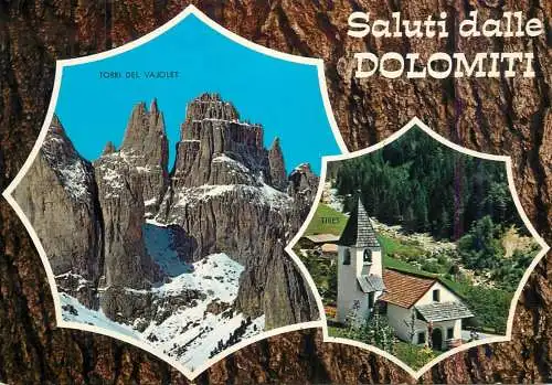 Italy Dolomiti Torri del Vajolet & chiesa multi view