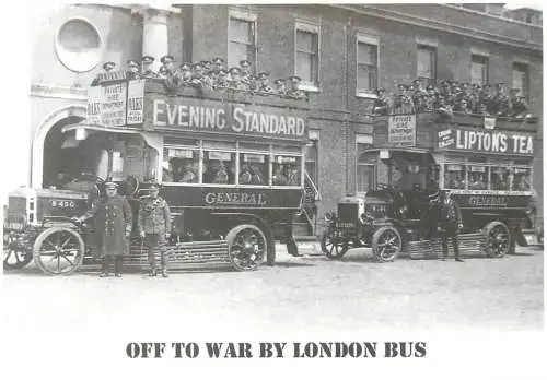 London - off to war by bus