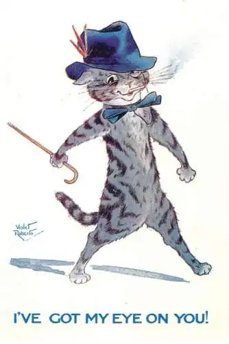 Drawn cat - I`ve got my eye on you! - Violet Roberts