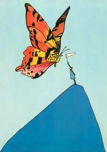The Butterfly by Sobel fine art postcard