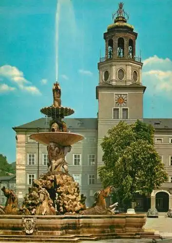 Austria Salzburg residence fountain and the carillon
