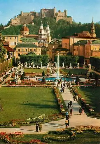 Austria Salzburg Mirabellgarten dom und Hohensalzburg