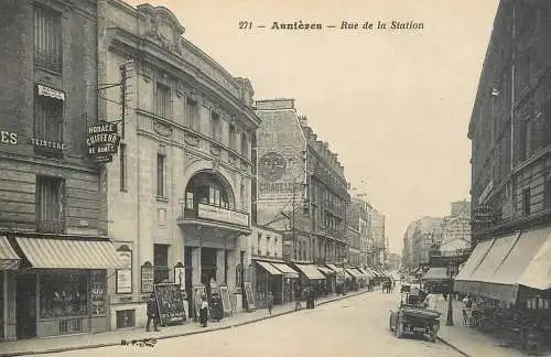 cpa france asnières sur seine cinéma ALCAZAR ciné film rue de la station HORACE coiffeur salon de coiffure