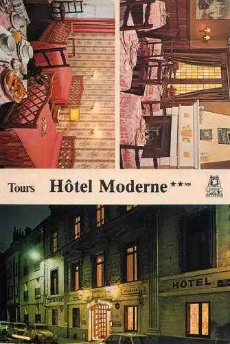 Postcard hotel restaurant Tours Moderne