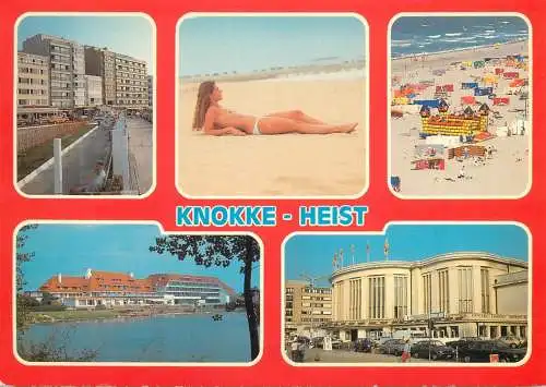 Beauty topless naturism & multi views postcard Belgium Knokke Heist
