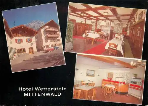 Postcard hotel restaurant Wetterstein Mittenwald