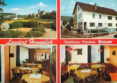 Postcard hotel restaurant Gasthaus pension Breuer Laudert