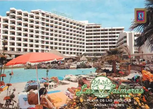 Postcard hotel restaurant Las Palmeras Arona Tenerife