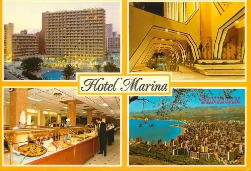Postcard hotel restaurant Hotel Marina Gerona Benidorm Alicante