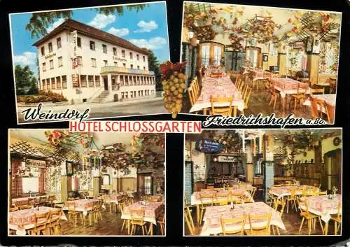 Postcard hotel restaurant Weindorf Schlossgarten Friedrichshafen