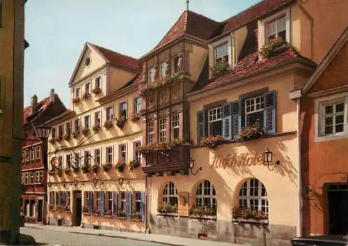Postcard hotel restaurant Rothenburg Goldener Hirsch