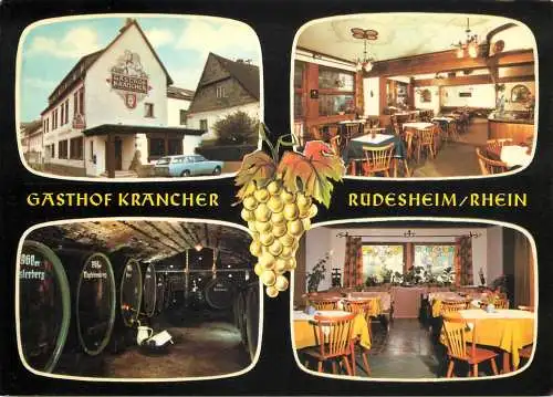 Postcard hotel restaurant Gasthof Krancher Rudesheim Rhein