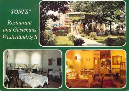 Postcard hotel restaurant Toni's Westerland Sylt