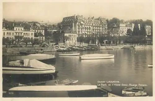 Switzerland Ouchy Lausanne Port & l'Hotel Beau-Rivage Palace