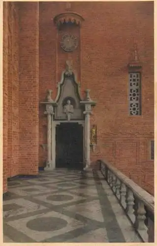Sweden Stockholm City Hall Blue Hall Portal  with bust of Professor Ragnar Ostberg