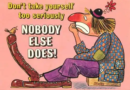 Clown caricature by Stubbs postcard