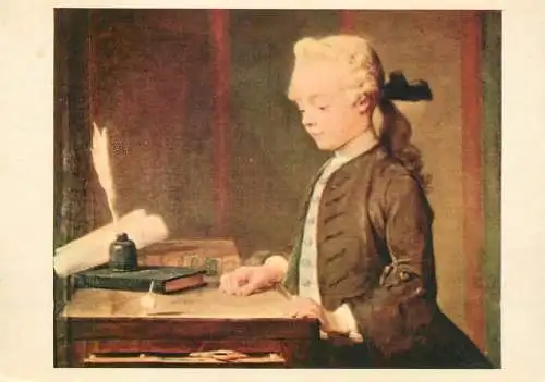 Jean-Baptiste Chardin - L`Enfant au Toton carte postale offerte par la loterie nationale