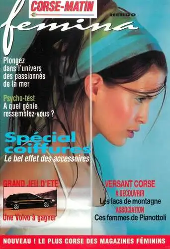 Advertising Corse-Matin femina magazine postcard