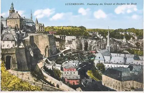Luxembourg faubourg du grund et rochers du bock