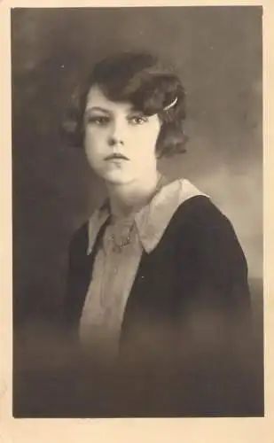Anonymous beauty young lady portrait photo postcard