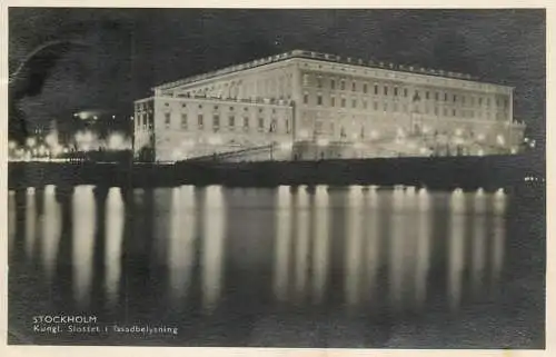 Sweden Stockholm Royal Castle night view