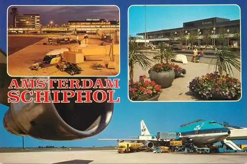 Airport Schiphol Amsterdam multi views postcard