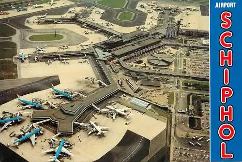 Airport Schiphol Amsterdam aerial view postcard