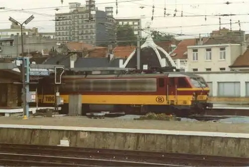 Train locomotive Brussels photo not postcard