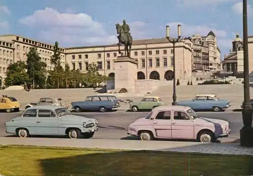 Bruxelles Albertine equestrian monument automobiles