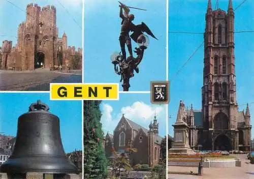 Gent multi views postcard