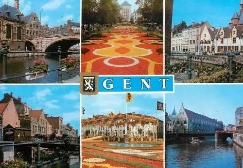 Gent multi views postcard