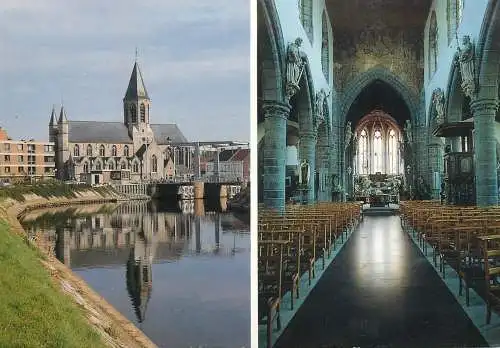 Deinze church postcard