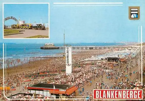 Blankenberge beach postcard