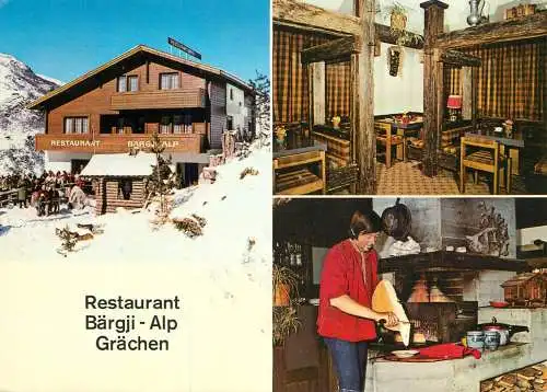 Postcard Hotel restaurant Bargji Alp Grachen