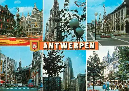 Antwerpen multi views postcard