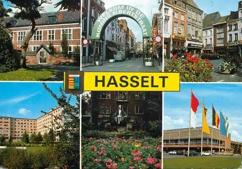 Hasselt multi views postcard