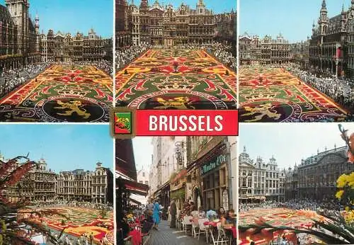 Greetings from Brussels multi views postcard