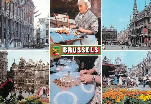 Brussels multi views postcard