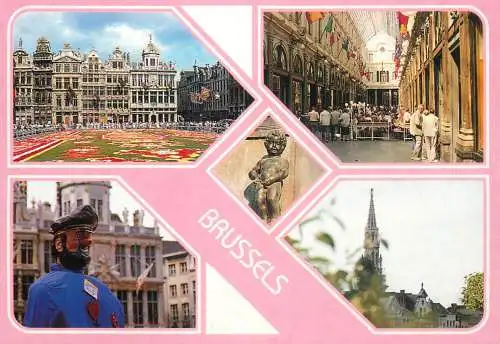 Brussels multi views postcard