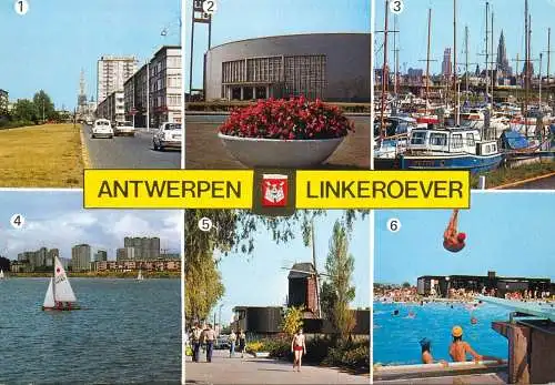 Antwerpen Linkeroever multi views postcard