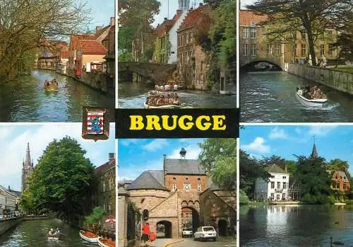 Brugge multi views postcard