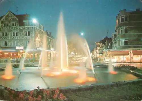 Belgium Koksijde - Coxyde fountain night