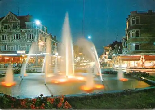 Belgium Koksijde - Coxyde fountain night